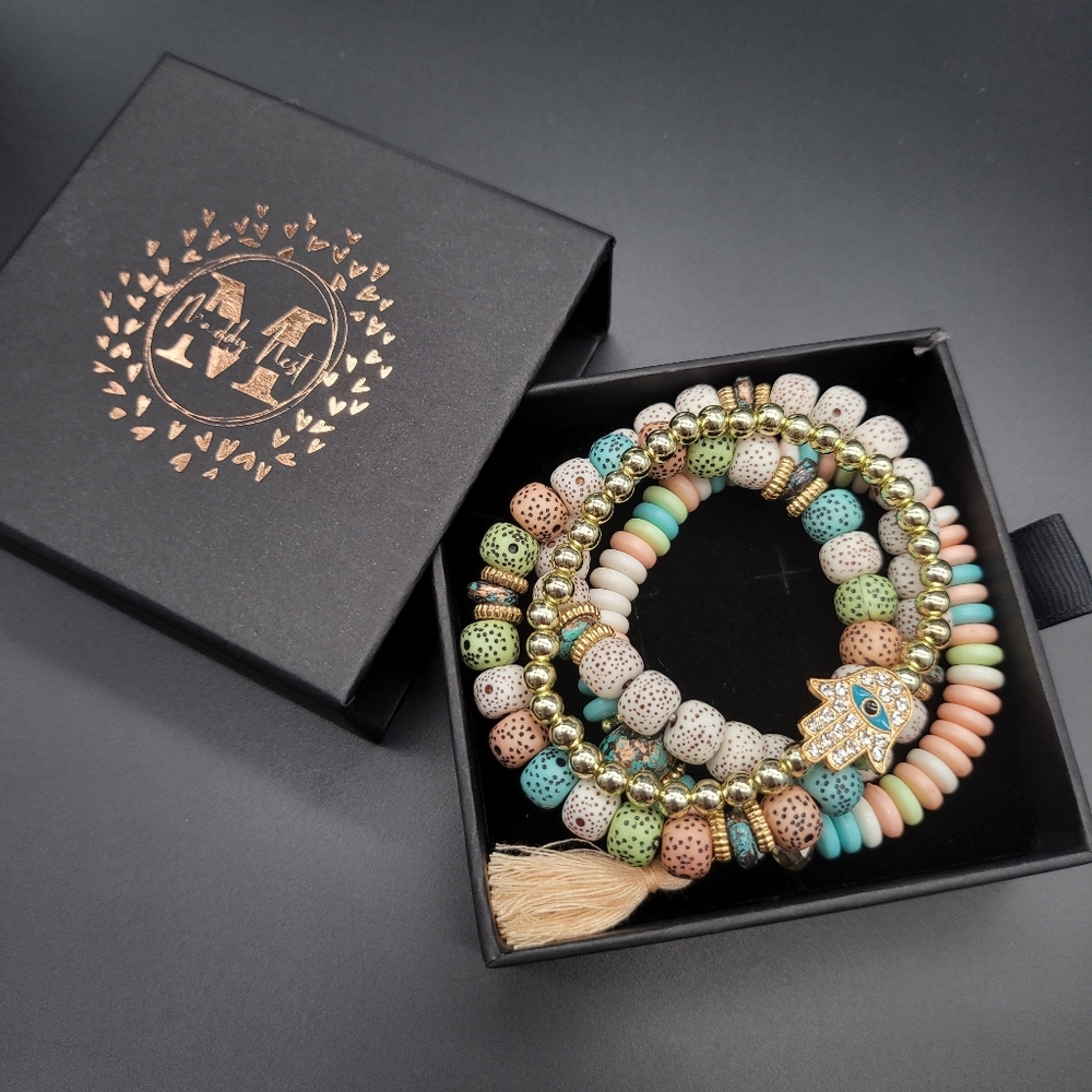 Multilayer Natural Stone Charm Tassel